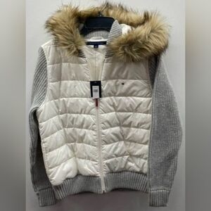 Tommy Hilfiger Women's Hooded Long Sleeve Puffer Jacket Size L NWT MSRP $139.99